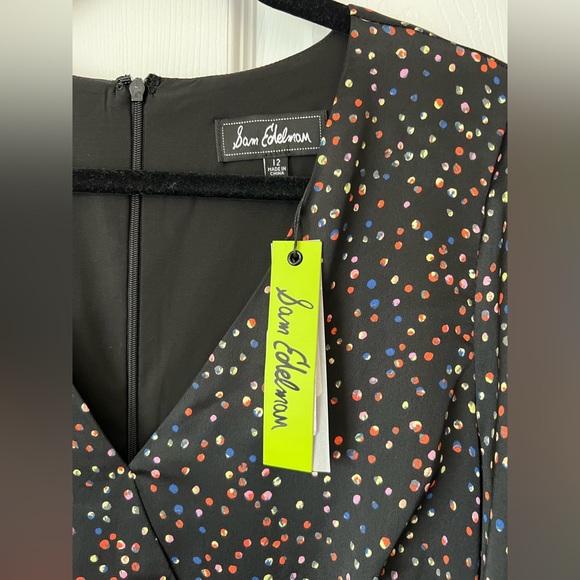Sam Edelman black Dot Print Sheath Dress size 12 - Picture 5 of 8
